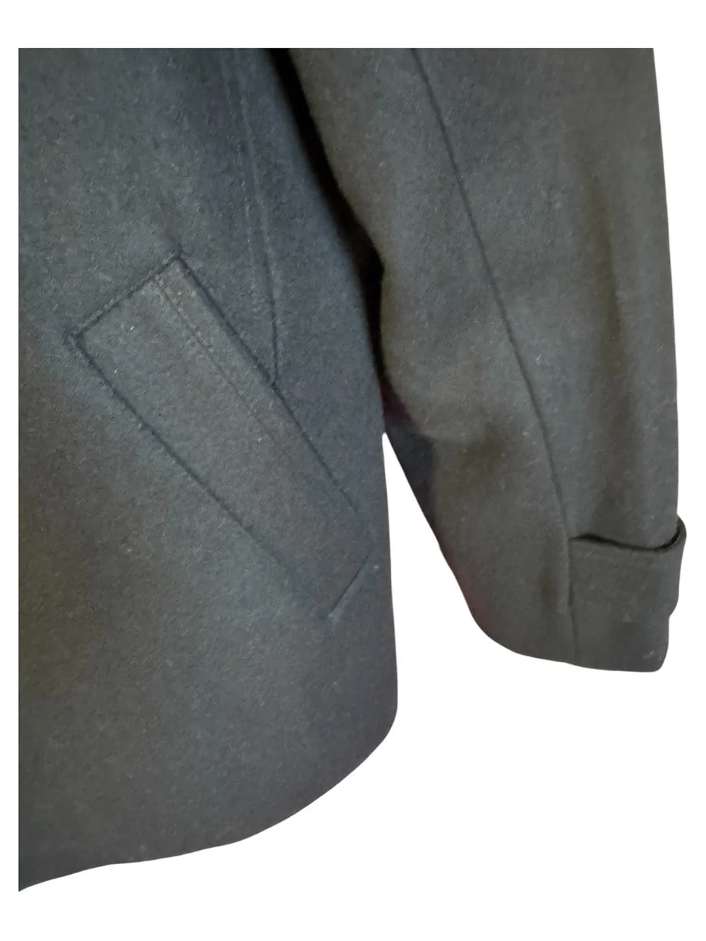 Calvin Klein Men's Black Double-Breasted Wool Blend Peacoat medium